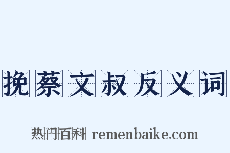 挽蔡文叔反义词是什么意思的图片